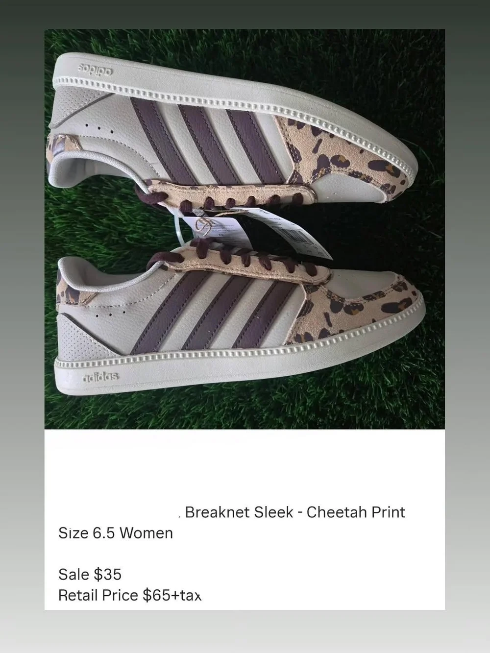 adidas Women's Sneakers in Taupe, Brown & Cream with Cheetah Print
